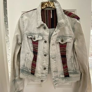 Free People Distressed Acid Washed Baja Jean Jacket